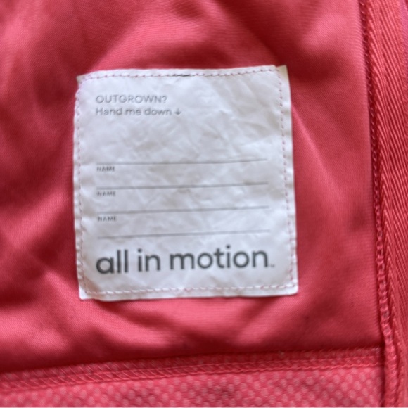 All In Motion Girls Large Sparkling Pink Woven Fleece Hoodie Jacket - Picture 11 of 11